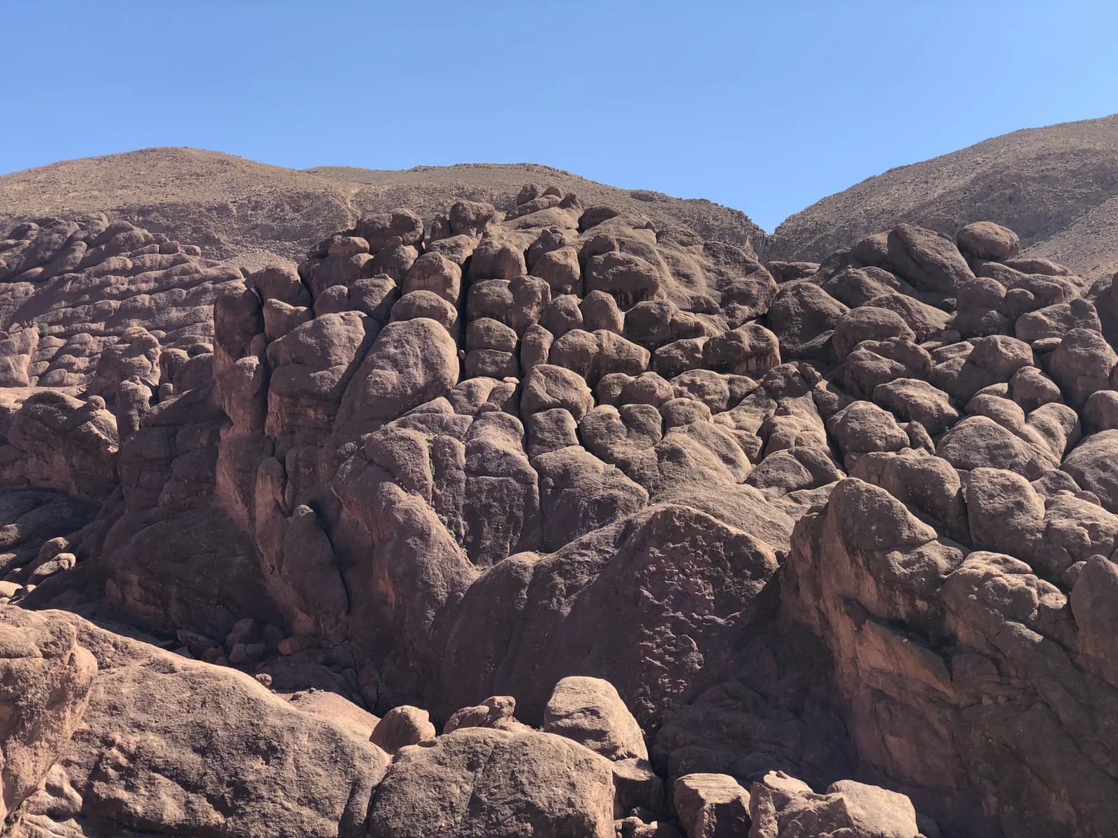Rounded rock formations known as the Monkey Fingers in Dades