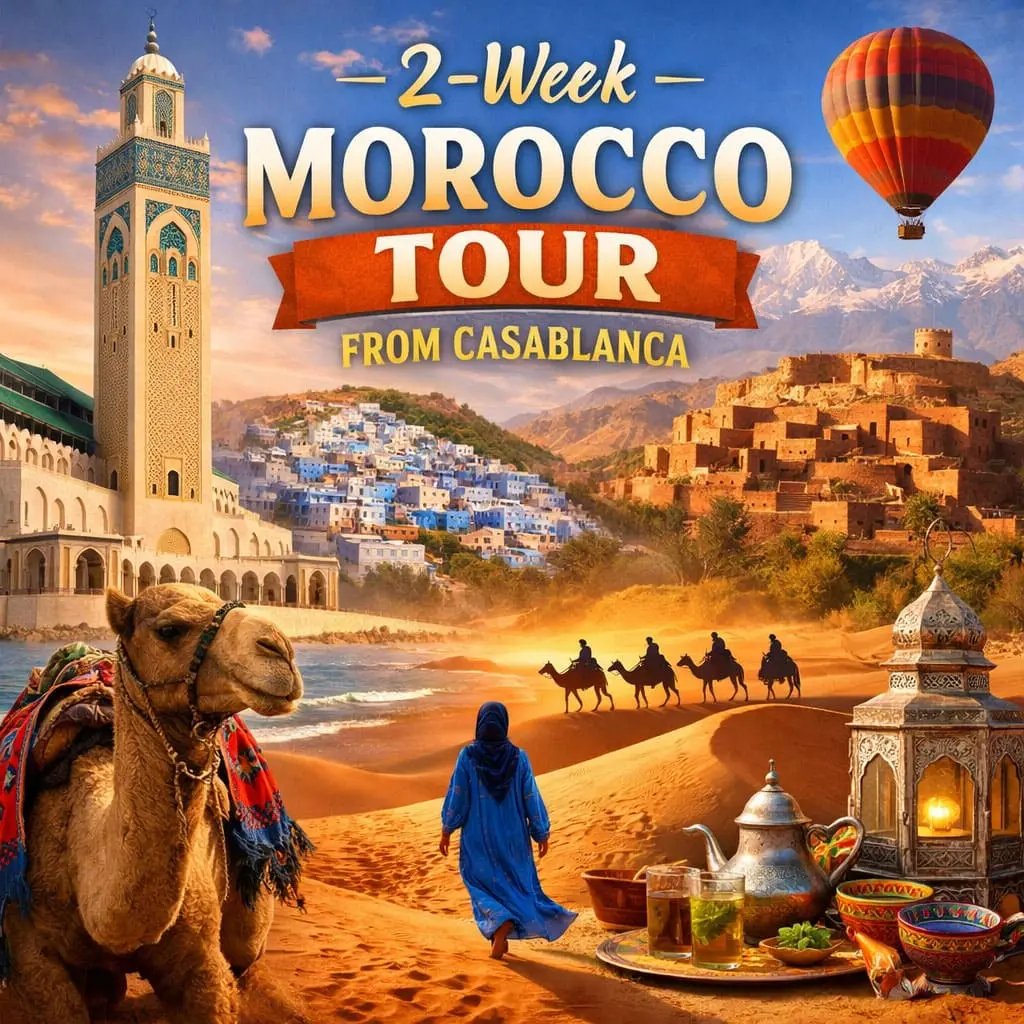 2-week morocco tour from casablanca